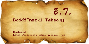 Bodánszki Taksony névjegykártya